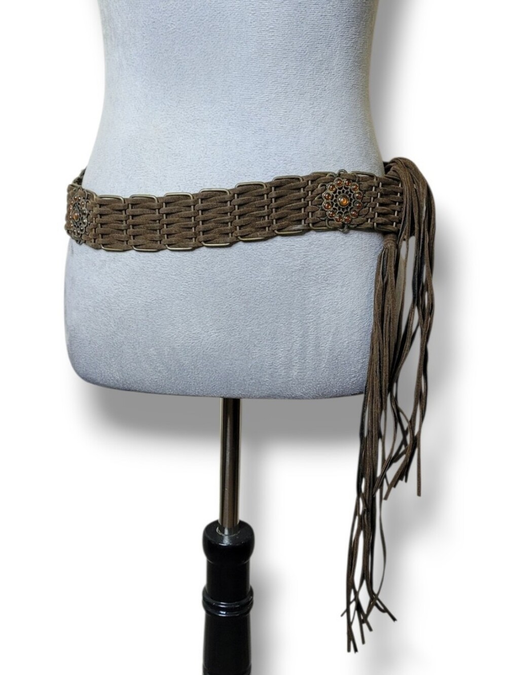 Boho Macrame Brown Woven Vintage Belt Tassels